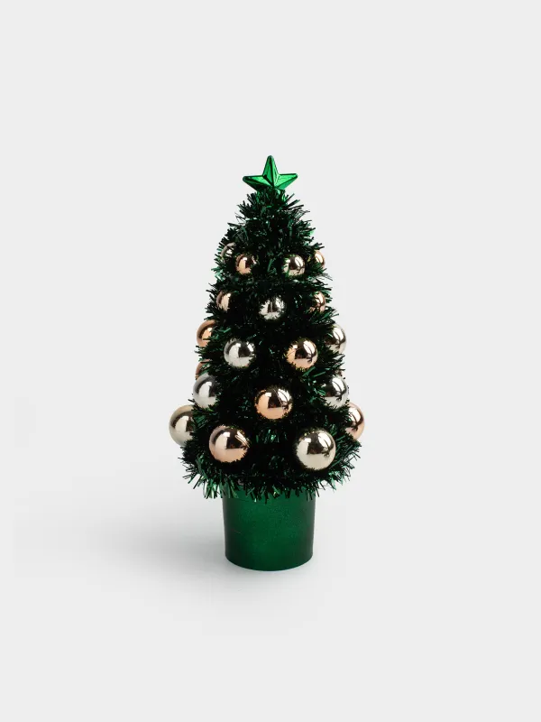 Ель искусственная, 21 см, Ель с шарами, Tinsel christmas, image-0