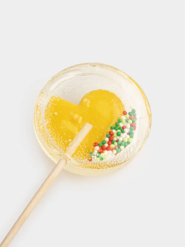 Мұз кәмпит, 40 гр, сылдырмақ, таяқшада, изомальт, сары, Үйрек, Sweet life, image-3