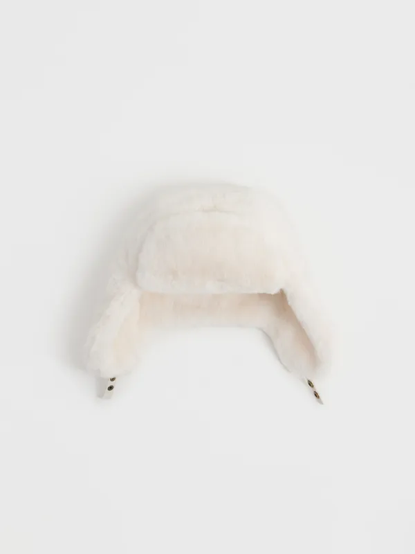 Әйелдер құлақшын-бас киімі, бірыңғай өлшем, жасанды үлбір, сүт түстес, Furry, image-4