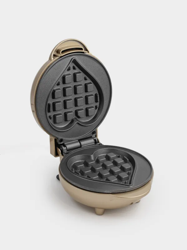 Вафельница, электрическая, 550 Вт, бакелит/металл, золотистая, Сердце, Vintage kitchen, image-4