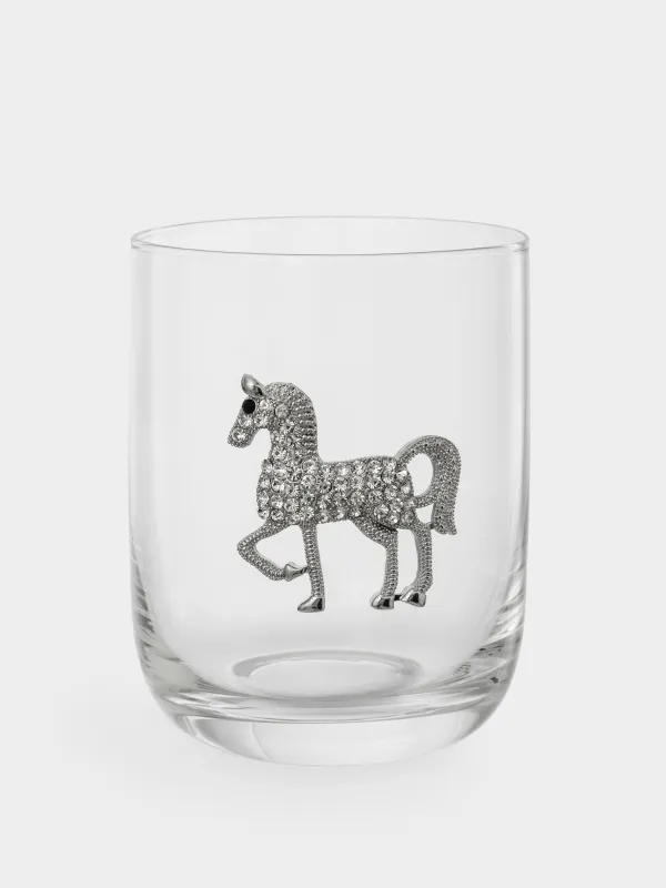 Стакан для виски, 10 см, 340 мл, 2 шт, стекло/металл, Серебристая лошадь, Lux elements, image-3