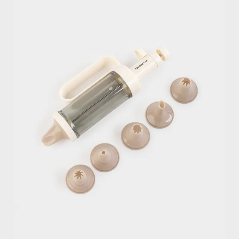 Кондитерлік Шприц, 22 см, 6 саптама, пластик, сүт, Bakery