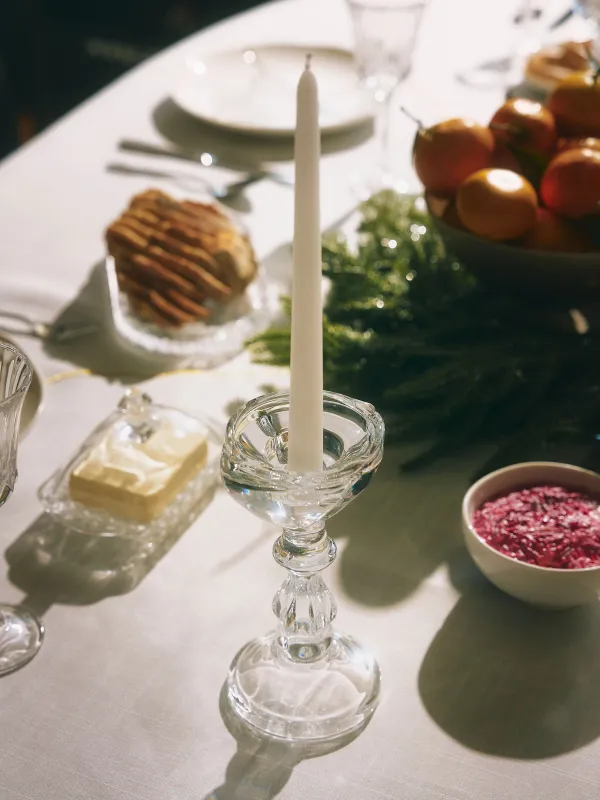 Шам ұстағыш, 20 см, бір шамға арналған, сабағында, шыны, Clear, image-6