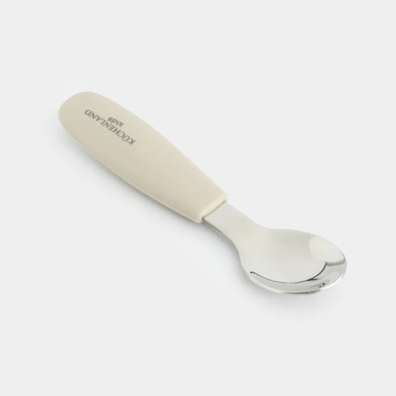 Балаларға арналған қасық, 14 см, болат/силикон, сұр, Kiddy, image-1