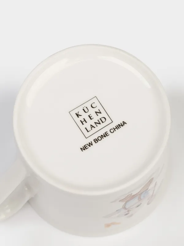 Саптыаяқ, балаларға арналған, 250 мл, фарфор N, ақ, Мысық пен көбелек, Ideas life, image-4