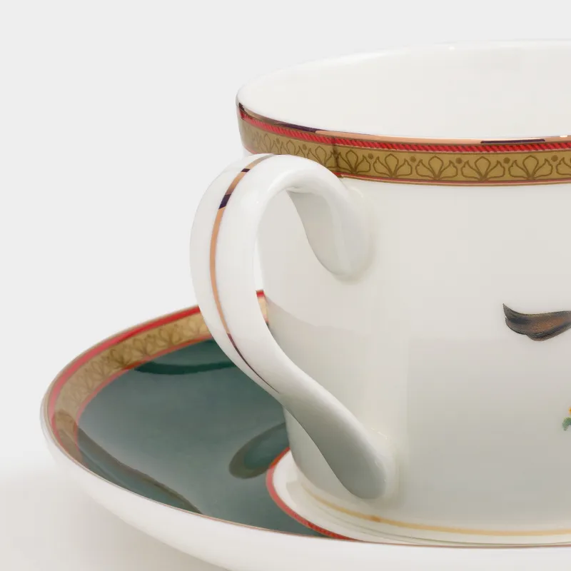 Шай жұбы, 1 адам, 2 зат, 260 мл, фарфор F, түсі, алтын жиектері бар, Аттар, Blue wind, image-6