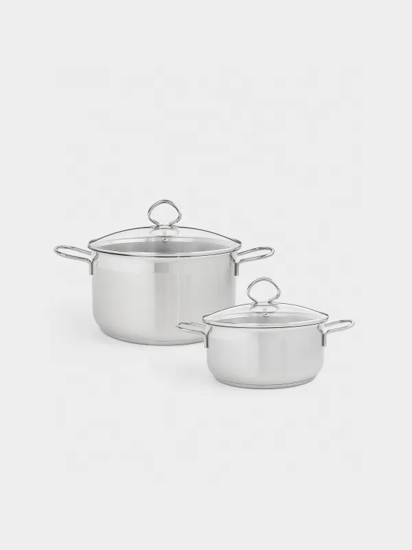 Ыдыс-аяқ жинағы, 2 зат, болат/шыны, Egoist lite, image-0