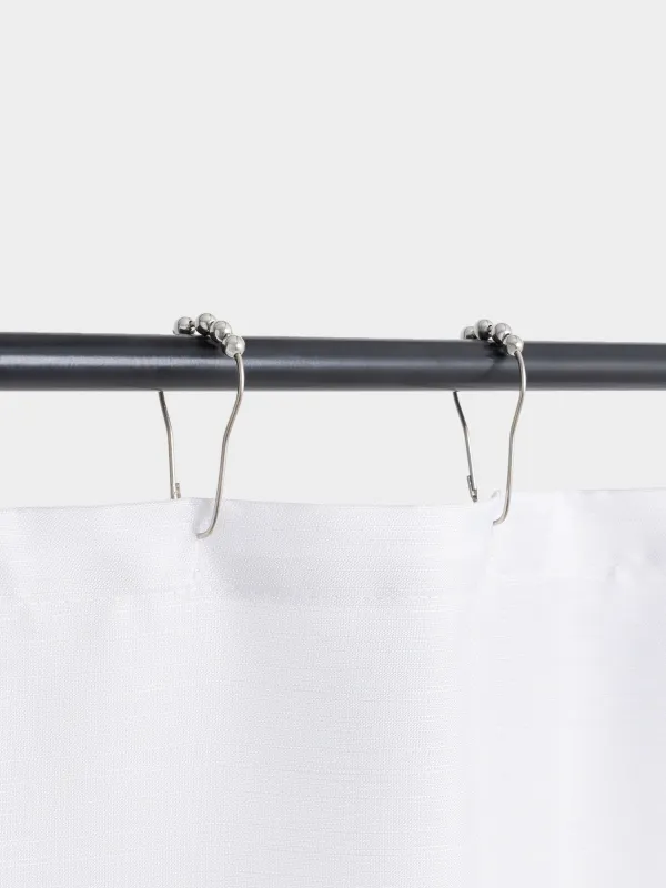 Жуынатын бөлмеге арналған перде, 180х180 см, сақиналары бар, полиэстер/металл, ақ, сұлулық, Protection, image-5