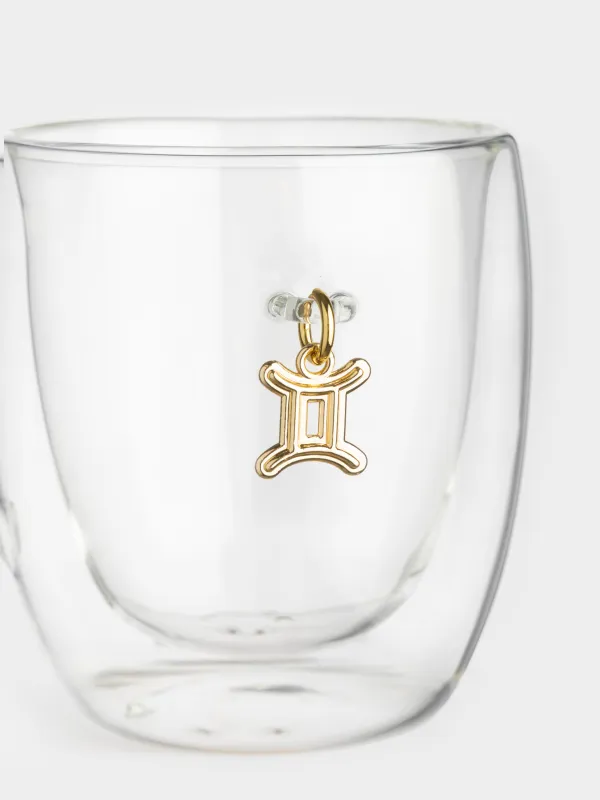 Саптыаяқ, 280 мл, шыны Б/металл, алтын түстес аспасы бар, Егіздер, Air figure zodiac, image-4