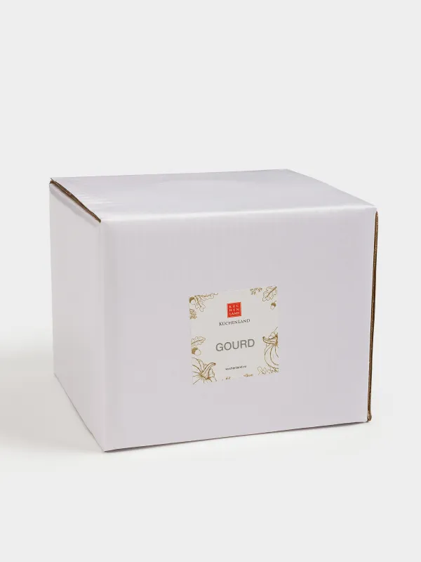 Кокотница, 12 см, 530 мл, қақпағы бар, тұғырда, керамика/ағаш, кілегей, Асқабақ, Gourd, image-6