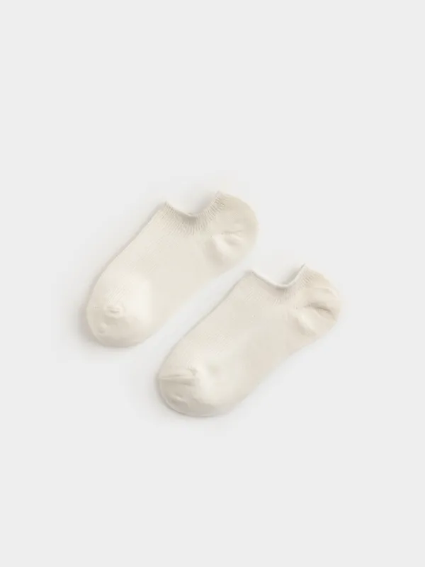 Әйелдерге арналған қысқа шұлықтар, өлшемі 36-38, мақта/полиэстер, ақ, Rib basic, image-0