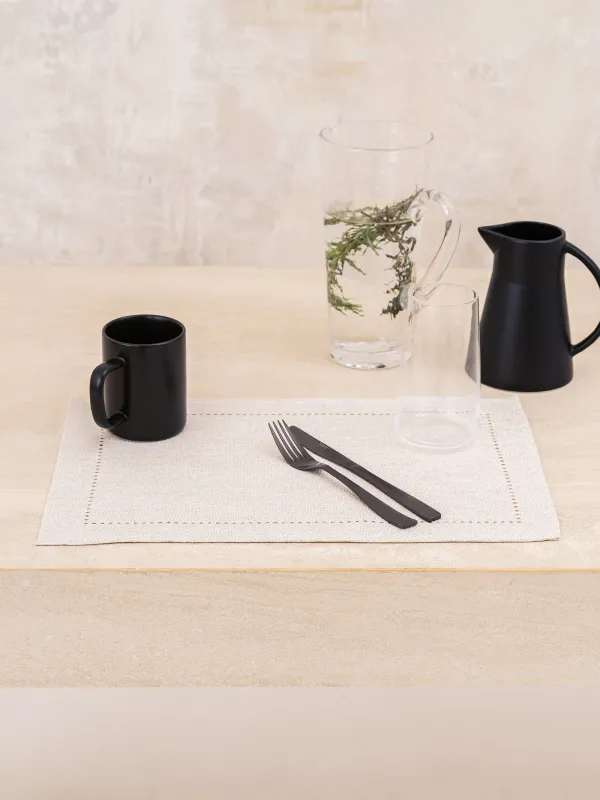 Аспап астындағы майлық, 30х45 см, полиэстер, тікбұрышты, күміс Крем, Hemstitch, image-4