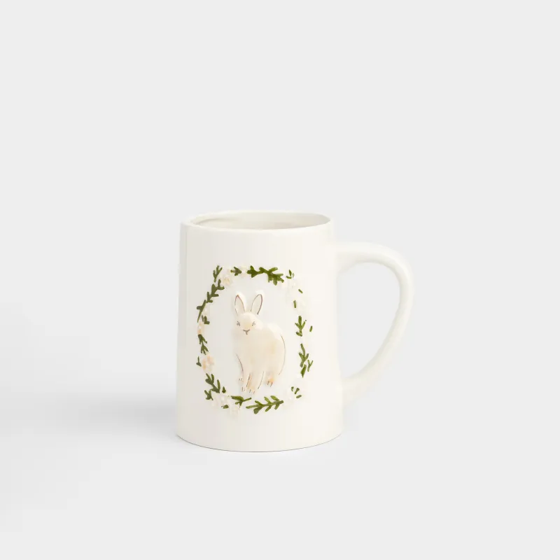 Кружка, 430 мл, керамика D, молочная, Кролик, Natural Easter