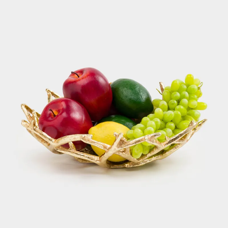 Блюдо декоративное, 32х12 см, полирезин, золотистое, Рога оленя, Deer, image-6