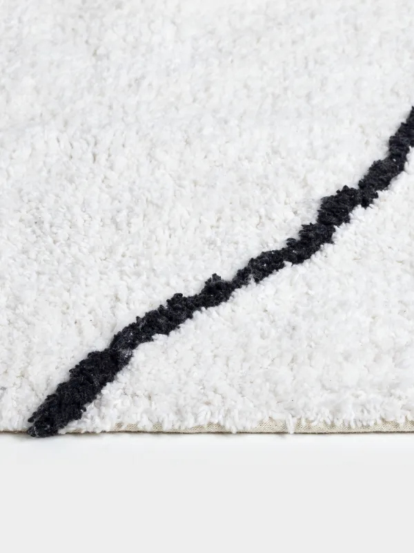 Ковер, 150х210 см, хлопок, молочный, Линии, Rhombic, image-3