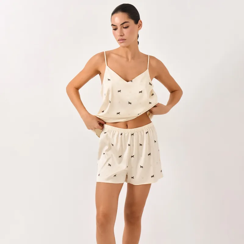 Әйелдер шорттары, үйге арналған, өлшемі L, полиэстер/эластан, сүт түстес, Жылқы, Luanne