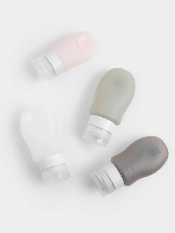 Набор флаконов для путешествий, 4 шт, на присоске, в косметичке, силикон, Travel color, image-2