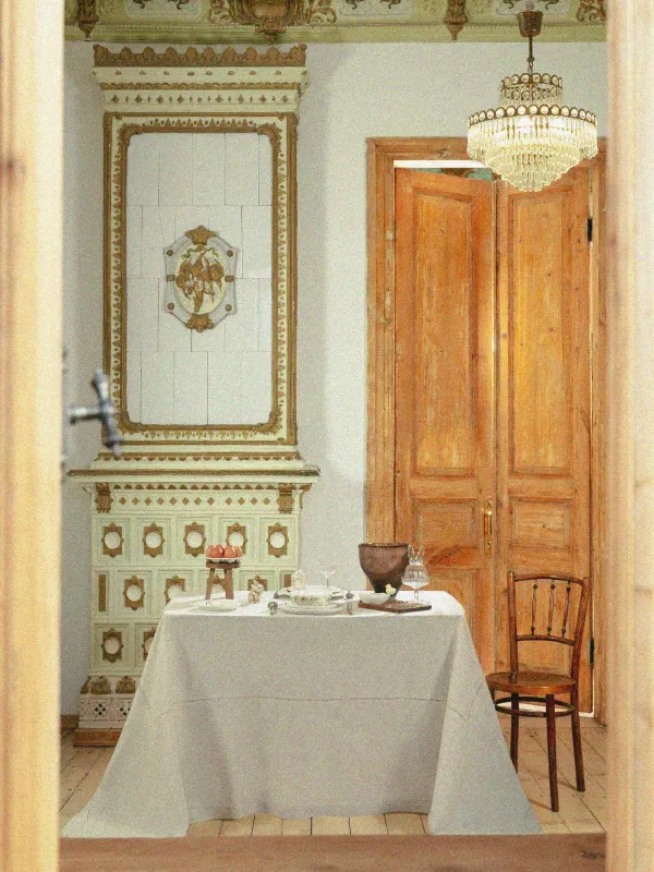 Дастархан, 170х250 см, полиэстер/зығыр, сарғылт-қоңыр, Hemstitch, image-10