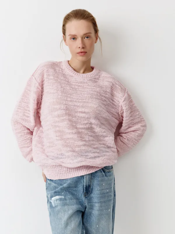 Әйелдер жемпірі, өлшемі L, полиэстер/вискоза, қызғылт, Enricua, image-1