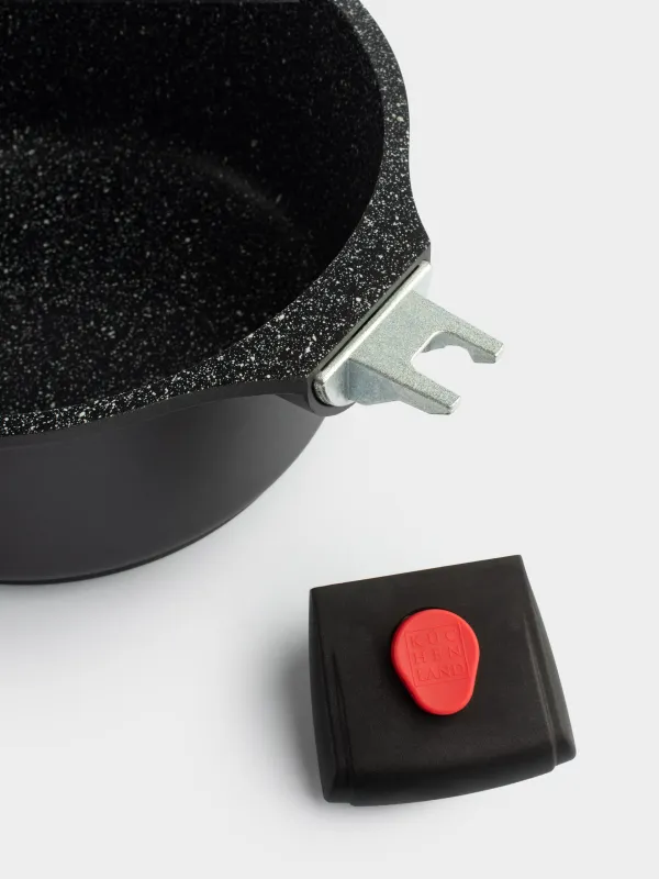 Кастрюля, 20 см, 2,5 л, с крышкой, съемные ручки, с покрытием, алюминий, Solution Red 2, image-4