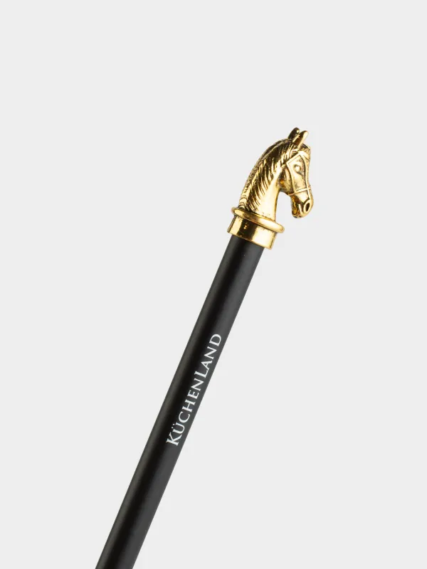 Карандаш, 18 см, чернографитный, с фигуркой, черный, Голова лошади, Draw figure, image-2
