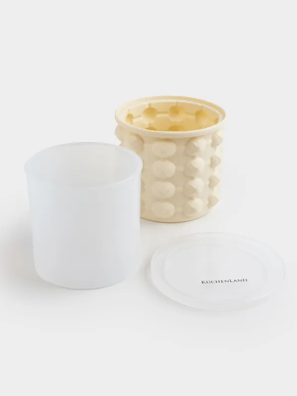 Мұзға арналған қалып, 11х10 см, 40 бөлім, қақпағы бар, силикон/пластик, сүт түстес, Soft kitchen, image-3