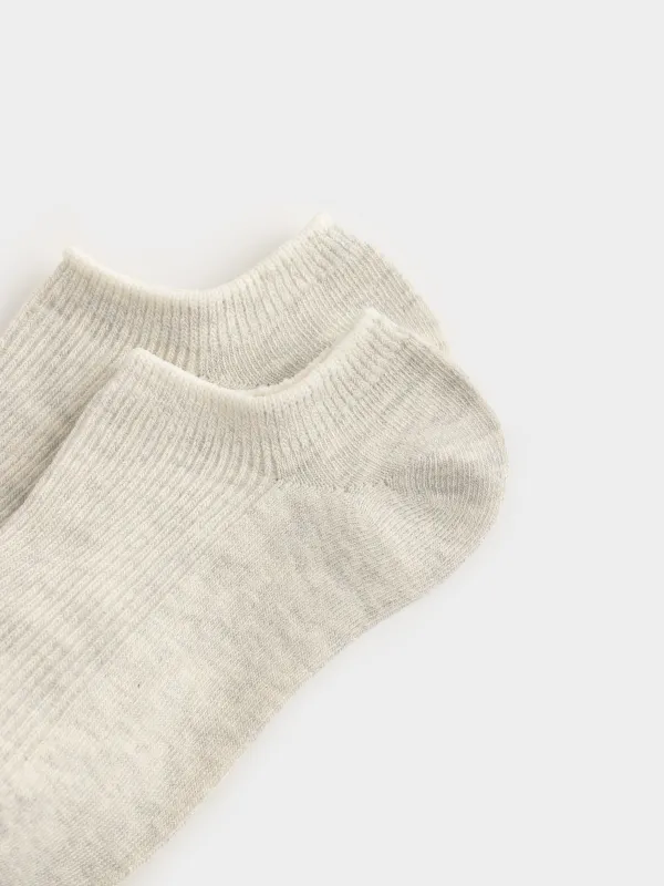 Әйелдерге арналған қысқа шұлықтар, өлшемі 39-41, мақта/полиэстер, сұр меланж, Rib basic, image-2