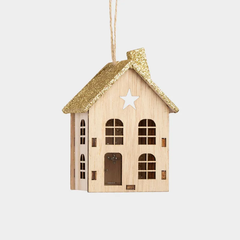 Шырша ойыншығы, 13 см, ағаш, жылтырақтары бар, Үй, Figure wood