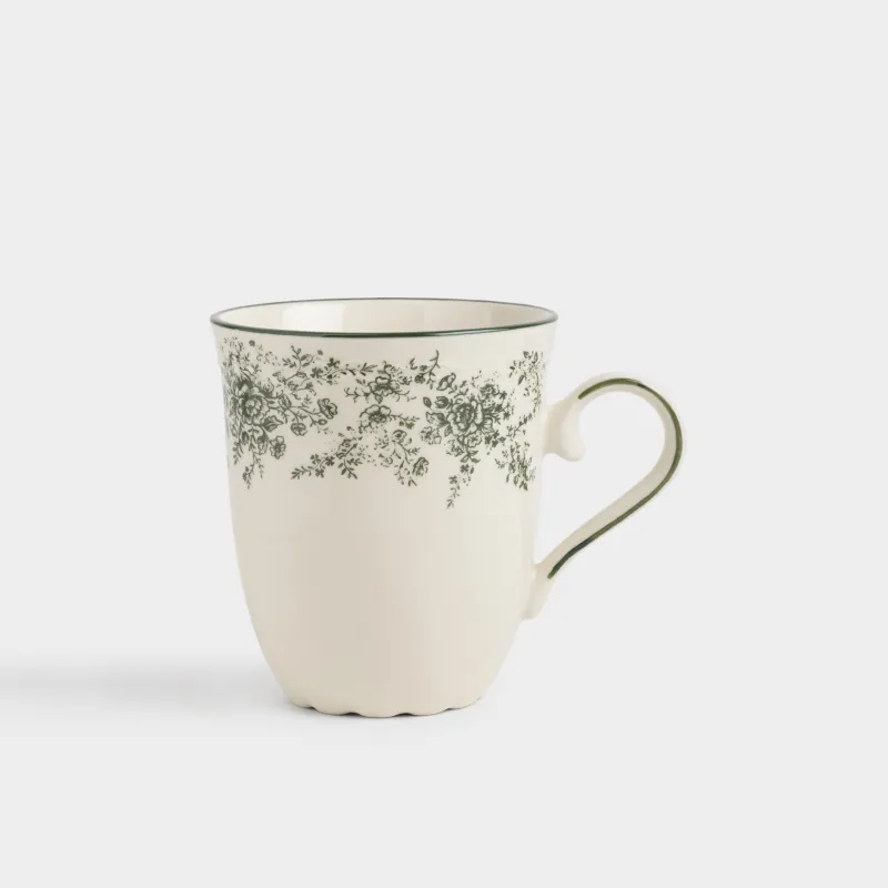 Кружка, 430 мл, Зеленые цветы, Green lace