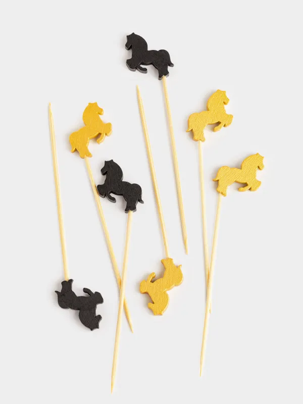 Канапе таяқшасы, 9 см, 20 дана, бамбук, Жылқылар, Elegant details, image-1