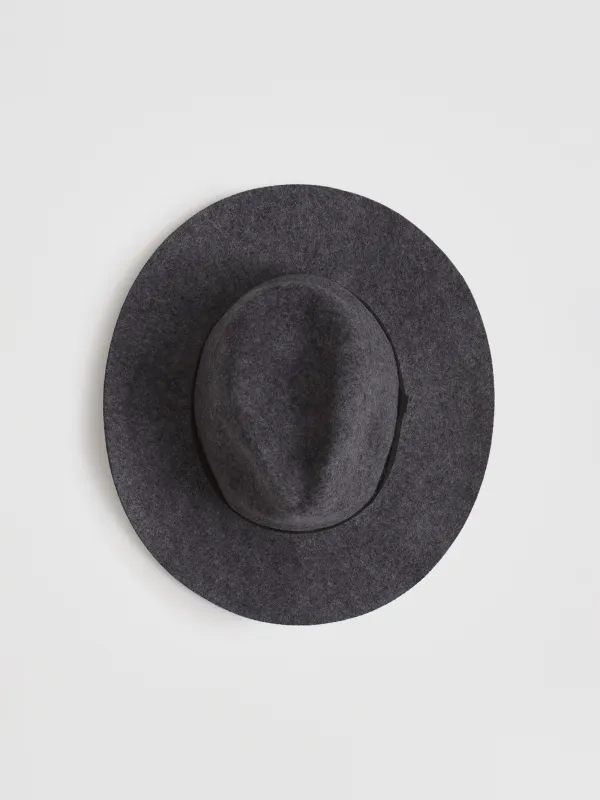Шляпа, 57 см, единый размер, демисезонная, с широкими полями, шерсть, серая, Hats, image-3