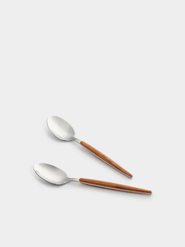 Ложка чайная, 2 шт, сталь/пластик, коричневая, Oslo, image-5