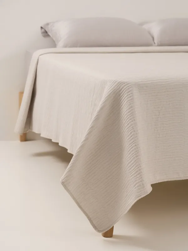 Покрывало, 220х240 см, хлопок/полиэстер, молочное, Jacquard bed, image-4