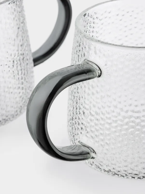 Шыныаяқ, 340 мл, 2 дана, шыны Б, сұр тұтқасы бар, Dawned, image-2