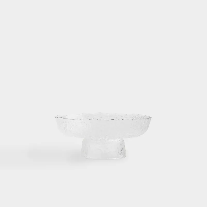 Жеміс вазасы, 20х8 см, аяқты, шыны, күміс жиегі бар, Nautilus silver