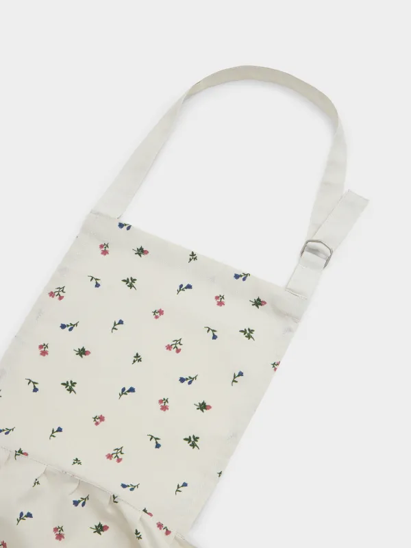 Фартук-платье, 75х85 см, хлопок, бежевый, Цветы, El flora, image-1