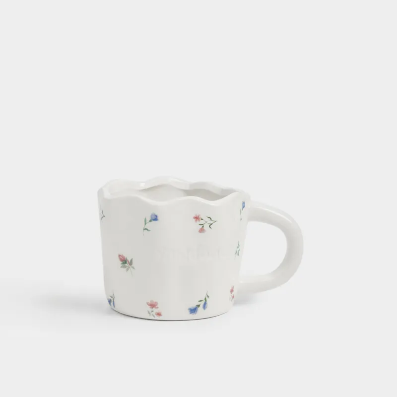 Саптыаяқ, 460 мл, керамика, сүт түстес, Нәзік гүлдер, El flora