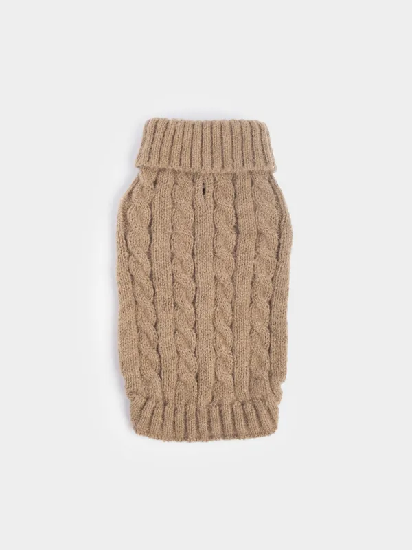 Жануарлар свитері, 32 см, өлшемі S, полиэстер, қоңыр, Өрімдер, Fashion pet, image-0