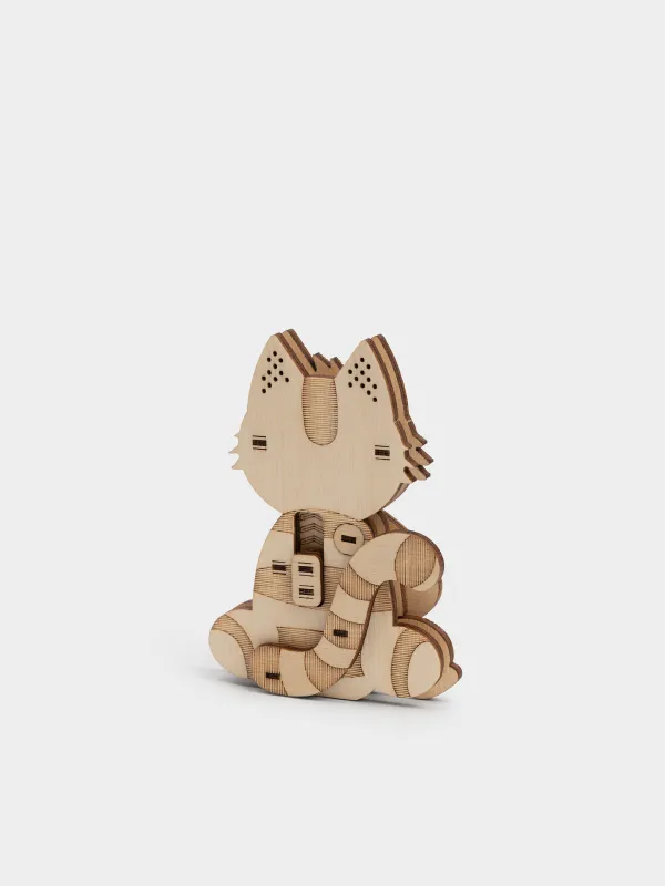 Шығармашылық жиынтығы, 10х8 см, 3D-конструктор, ағаш, Мысық, Cat, image-3