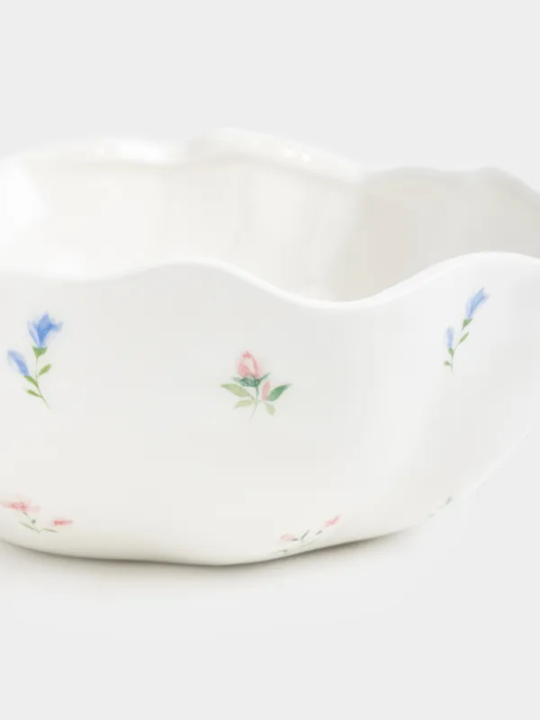 Салат ыдысы, 21х8 см, 1,2 л, керамика, сүт түстес, Нәзік гүлдер, El flora, image-2