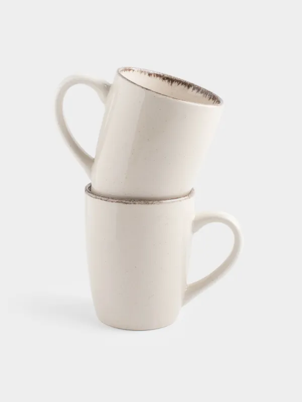 Кружка, 360 мл, 2 шт, керамика R, бежевая, в крапинку, Speckled glaze, image-0