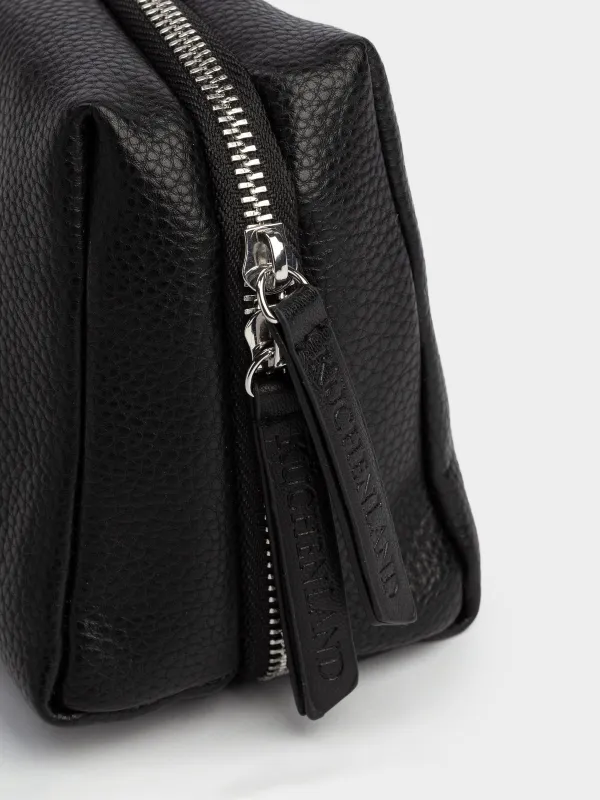 Косметичка, 20х12 см, полиуретан, черная, Memo, image-2