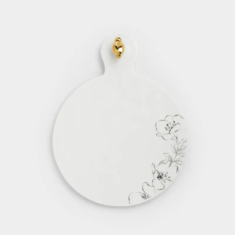 Ыстыққа арналған тұғыр, 23х18 см, тұтқасы бар, керамика/тығын, ақ, құс, Paradise garden