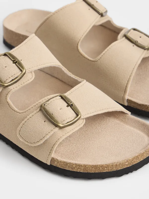 Әйелдер тәпішкелері, өлшемі 36, бекіткіші бар, полиуретан/жасанды күдері, сарғылт-қоңыр, Creola, image-2