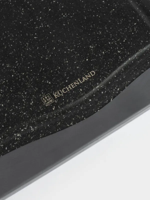 Доска разделочная, 33х23 см, двусторонняя, бамбук/пластик, черная, Marble bamboo, image-2