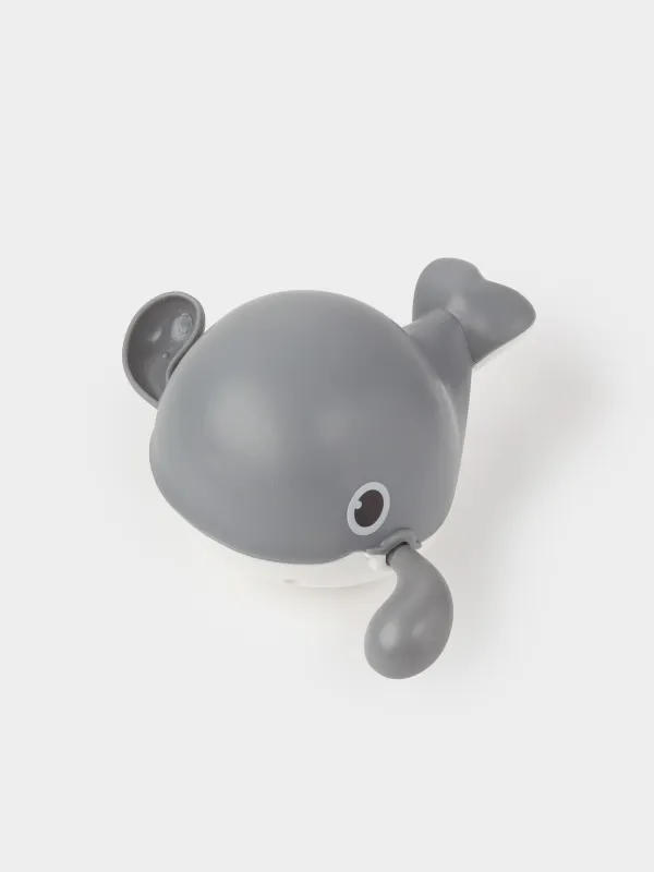Игрушка для купания, 13 см, заводная, пластик, серая, Плавающий кит, Underwater, image-0