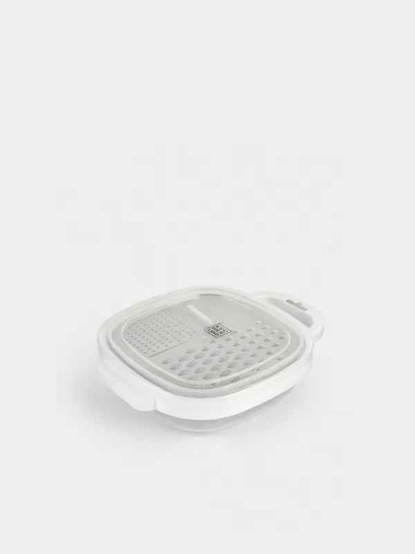 Терка, 25х19 см, с контейнером, пластик/сталь, белая, Assist, image-2