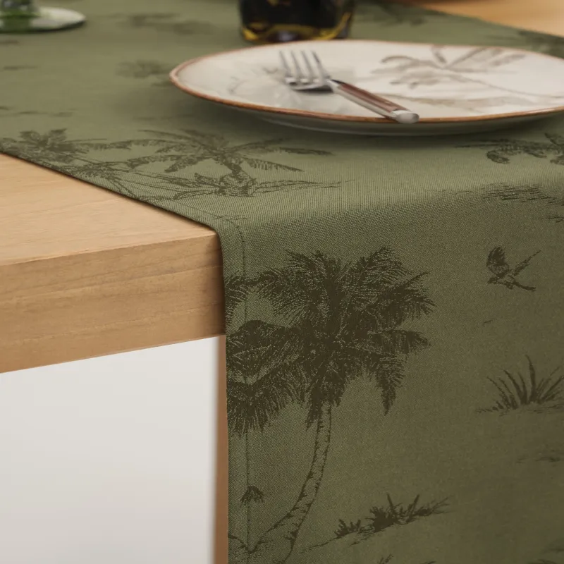 Дорожка настольная, 40х160 см, с кисточками, из жаккарда, Tropical oasis, image-5