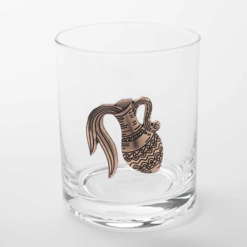 Стакан для виски, 10 см, 340 мл, стекло/металл, золотистый, Водолей, Zodiac