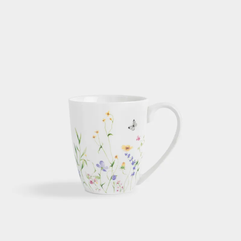 Кружка, 320 мл, фарфор N, белая, Луговые цветы, Meadow